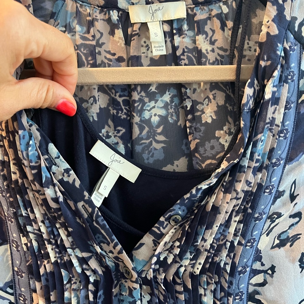 Joie Sheer Tunic with navy tank